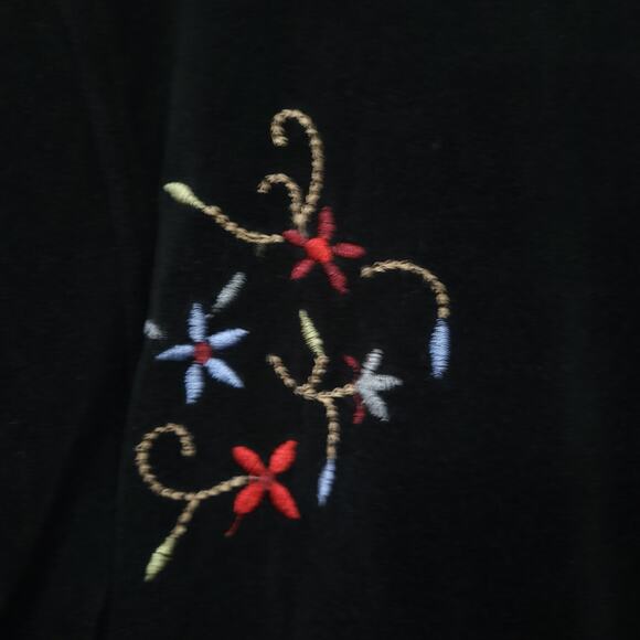 Vintage Capacity Knits Jacket Womens  XL Black Velour Embroidered Floral… - Picture 11 of 11